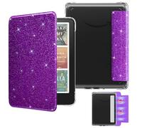 MoKo Étui Magnétique Amovible pour 7" E-Reader 12e Gén 2024 et Color 2024/2025, Coque Arrière Ultra Transparente Résistante aux Rayures Auto Réveil/Sommeil, Non pour BOOX & Kobo, Violet Scintillant