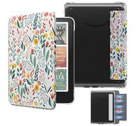 MoKo Étui Magnétique Amovible pour 7" E-Reader 12e Génération 2024 et Color 2024/2025, Coque Arrière Ultra Transparente Résistante aux Rayures Auto Réveil/Sommeil, Non pour BOOX & Kobo, Fleur