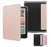 MoKo Étui Magnétique Amovible pour 7" E-Reader 12e Génération 2024 et Color 2024/2025, Coque Arrière Ultra Transparente Résistante aux Rayures Auto Réveil/Sommeil, Non pour BOOX & Kobo, Or Rosé