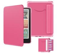 MoKo Étui Magnétique Détachable pour 7" Kindle Paperwhite 12e Generation 2024 & Kindle Colorsoft 2024/2025,Ultra Clair Coque et Lumière Anti-Rayures à l'arrière avec Auto Wake/Sleep, Rose Framboise