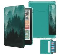 MoKo Étui Magnétique Détachable pour 7" Kindle Paperwhite 12e Generation 2024 & Kindle Colorsoft 2024/2025,Ultra Clair Coque et Lumière Anti-Rayures à l'arrière avec Auto Wake/Sleep, Forêt Verte
