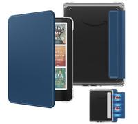MoKo Étui Magnétique Détachable pour 7" Kindle Paperwhite 12e Generation 2024 & Kindle Colorsoft 2024/2025,Ultra Clair Coque et Lumière Anti-rayures à l'arrière avec Auto Wake/Sleep, Bleu Marine Foncé