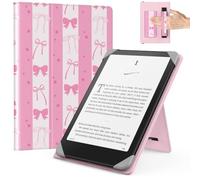 MoKo Étui pour 6,8,7" Kindle Paperwhite Liseuses Tablettes,Vertical Rose | Accessoires Liseuses pour 6,8, 7 Pouces Kindle Paperwhite/Colorsoft/Kobo Libra/Ocean,Étui Folio Léger, Dragonne, Béquille