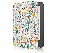MoKo Étui Compatible avec 6" Kindle(11e Génération Version 2024/2022) & Version Internationale, Coque Légère avec Réveil/Sommeil Automatique pour Liseuse Kindle 2024 11e Gén., Fleur
