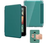 MoKo Étui pour 7" Kindle Paperwhite(12e Gén 2024) et Colorsoft 2024/2025 1re Gén, Coque Arrière Transparente en TPU Souple et Flexible avec Dragonne et Réveil/Sommeil,Non pour Boox&Kobo, Vert Jade