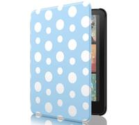 MoKo Étui pour 7" Kindle Paperwhite 12e Gén.& Colorsoft 2024, Bleu à Pois