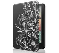 MoKo Étui Compatible avec 7" Kindle Paperwhite (12e Génération-2024) et Kindle Colorsoft Signature Edition 2024, Étui Léger avec Auto Wake/Sleep pour Kindle Paperwhite 2024, Fleur de Ligne