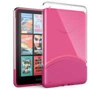 MoKo Étui pour 7" Kindle Paperwhite 2024 (12e Génération) et Kindle Colorsoft Signature Edition 2024, PC Dur Ultra Mince et Transparent Coque de Protection Arrière Skin Bumper Légère, Clair + Magenta