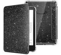 MoKo Étui pour 7" Liseuses 12e Gén 2024/2025, Coque Arrière Ultra Transparente Souple et Flexible en TPU Pailleté avec Auto Réveil/Sommeil, Ne Convient Pas BOOX et Kobo, Noir Pailleté