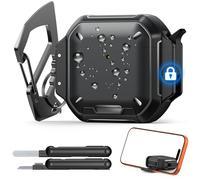 MoKo Étui pour AirPods 4e Gén avec Verrou - Protection IP68 Étanche et de Niveau Militaire, Coque Rigide Résistante aux Chutes pour Écouteurs 4 avec Porte-Clés, Kit de Nettoyage, Noir