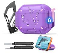 MoKo Étui pour AirPods Pro 3 avec Fermeture à Clé, Étanche, Violet