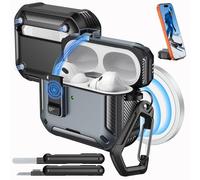 MoKo Étui pour AirPods Pro 3 avec Verrouillage 2025 - Compatible avec MagSafe, Support de Téléphone & Pop-up Auto pour Étui AirPod Pro 3e Gén, Coque de Protection avec Kit de Nettoyage, Vert