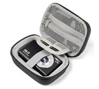 MoKo Étui pour Appareil Photo Numérique KODAK PIXPRO FZ55/FZ45/CAMKORY DC403 FHD 1080P/Canon IXUS 285 HS/STUOGYUM DC402-AF,Petit Étui de Protection pour Appareil Photo avec Fentes pour Cartes SD, Noir