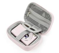 MoKo Étui pour Appareil Photo Numérique KODAK PIXPRO FZ55/FZ45/CAMKORY DC403 FHD 1080P/Canon IXUS 285 HS/STUOGYUM DC402-AF,Petit Étui de Protection pour Appareil Photo avec Fentes pour Cartes SD, Rose