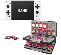 MoKo Étui pour Cartes de Jeu Compatible avec Nintendo Switch 2/Switch OLED 2021/Lite, Boîte de Rangement en Silicone avec 48 Fentes Protection Organisateur Rangement, Vidéojeux