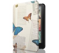 MoKo Étui pour E-Reader 7 Pouces, Coque Légère avec Auto Réveil/Sommeil, Ne Convient Pas aux modèles BOOX et Kobo, Papillon Vintage