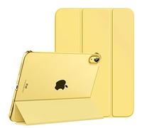 Moko Étui pour iPad 10e génération 10,9", Coque arrière Fine en Polycarbonate Rigide translucide, Protection Intelligente Compatible avec Touch ID, Veille/réveil Automatique, Jaune Clair