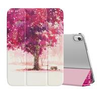 MoKo Étui pour iPad 10e génération 10,9", Coque arrière Fine en Polycarbonate Rigide translucide, Protection Intelligente Compatible avec Touch ID, Veille/réveil Automatique, Paysage à l’Aquarelle