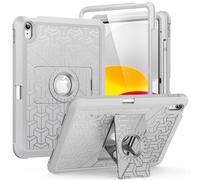 MoKo Étui pour iPad 10e génération 2022 11" avec Porte-Crayon, Coque de Protection intégrale Double Couche résistante aux Chocs, Protection d'écran intégrée et béquille pour iPad 10e génération, Gris