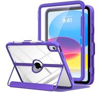 MoKo Étui pour iPad 10e génération avec Porte-Crayon, étui pour iPad 10(^>e<^) génération 2022 11", Protecteur d'écran intégré à l'arrière Transparent, Support de visualisation Multi-Angle,