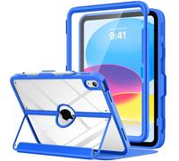 MoKo Étui pour iPad 10e génération avec Porte-Crayon, étui pour iPad 10e génération 2022 11", Protecteur d'écran intégré à l'arrière Transparent, Support de visualisation Multi-Angle, Veille/réveil