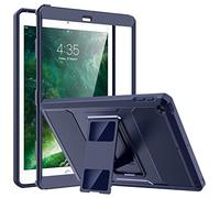 MoKo Étui pour iPad 9.7 2018/2017, iPad 6ème Génération/iPad 5ème Génération - Housse de Protection Antichoc avec Protecteur d'Écran Intégré & Support Robuste pour iPad 9.7 Pouces 2018/2017,Bleu Foncé