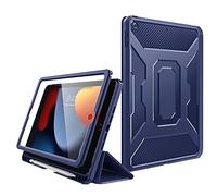 MoKo Étui pour iPad 9(^>e<^) génération 10.2 2021 / iPad 8(^>e<^) génération 2020 / iPad 7(^>e<^) génération 2019, iPad 10.2", [Protection d'écran intégrée + Porte-Crayon] Coque intégrale Anti-Choc,