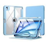Moko Étui pour iPad Air 11" 7e/6e génération M3/M2 2025/2024, iPad Air 5e/4e génération 10,9" 2022/2020 avec Porte-Crayon, Protecteur d'écran, Protecteur d'objectif, Multi-Angle magnétique, Ciel