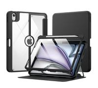 Moko Étui pour iPad Air 11" (M4/M3/M2) 2026/2025/2024, iPad Air 5e/4e génération 10,9" 2022/2020 avec Porte-Crayon, Protecteur d'écran, Protecteur d'objectif, Multi-Angle magnétique, Noir