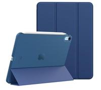 MoKo Étui pour iPad Air 11 Pouces (M3 2025/M2 2024), Étui pour iPad Air 5e/4e Génération 2022/2020 10,9",Coque Mince et Intelligente en PC Dur Translucide,Compatible avec Touch ID, Marine Bleu