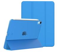 MoKo Étui pour iPad Air 11 Pouces (M3 2025/M2 2024), Étui pour iPad Air 5e/4e Génération 2022/2020 10,9",Coque Mince et Intelligente en PC Dur Translucide,Compatible avec Touch ID, Vague Bleue