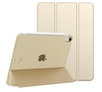 MoKo Étui pour iPad Air 11 Pouces (M3 2025/M2 2024), Étui pour iPad Air 5e/4e Génération 2022/2020 10,9",Coque Mince et Intelligente en PC Dur Translucide,Compatible avec Touch ID, Or Champagne
