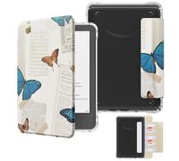 MoKo Étui Magnétique Détachable pour Le Tout Nouveau Kindle(11e Génération 2024/2022) 6 Pouces, Coque Légère et Résistante aux Rayures, à Dos Ultra-Clair avec Auto Réveil/Sommeil, Papillon Vintage