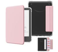 MoKo Étui Magnétique Détachable pour Le Tout Nouveau Kindle(11e Génération 2024/2022) 6 Pouces, Coque Légère et Résistante aux Rayures, à Dos Ultra-Clair avec Réveil/Sommeil Automatique, Rose