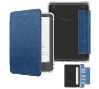 MoKo Étui Magnétique Détachable pour Le Tout Nouveau Kindle(11e Génération 2024/2022) 6 Pouces, Coque Légère et Résistante aux Rayures, à Dos Ultra-Clair avec Auto Réveil/Sommeil, Sergé Vintage Bleu