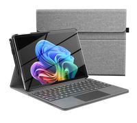 MoKo Étui pour Microsoft Surface Pro 12" Lère Édition 2025, Gris | Étui de Protection Léger pour Professionnel,Support Multi-angles, Support pour Stylet, Porte-cartes, Pour Clavier Type Cover