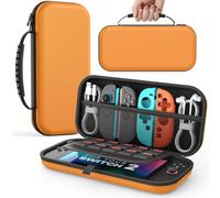 MoKo Étui pour Nintendo Switch 2 (2025), Housse Rigide de Protection avec 10 Cartouches de Jeux, Pochette de Transport Boîtier für Switch 2 2025 et Accessoires, Orange