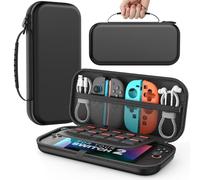 MoKo Étui pour Nintendo Switch 2 (2025), Housse Rigide de Protection avec 10 Cartouches de Jeux, Pochette de Transport Boîtier für Switch 2 2025 et Accessoires, Noir
