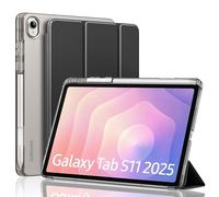 MoKo Étui pour Samsung Galaxy Tab S11 Case 11" 2025 [SM-X730/SM-X736B] avec Porte-Stylet S, Étui Protecteur Trifold Léger Mince, Coque Arrière Translucide en PC Rigide, Auto Wake/Sleep, Noir