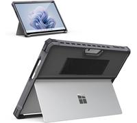MoKo Étui pour Surface Pro 11, Surface Pro 10, Surface Pro 9 13", Coque Protection Tout-en-Un avec Dragonnes en Tissu Élastique Compatible avec Clavier Type Cover pour Surface Pro 11,10,9, Gris Foncé