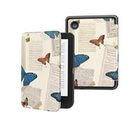 MoKo Étui pour Tolino Shine Color/Shine 5 (2024)/Shine 4 (2022) et Kobo Clara BW/Color/2E 6", Ultra Fin et Léger, Fonction Veille/Réveil Automatique pour Kobo Clara 6" 2024, Papillon Vintage