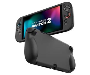 MoKo Étui Protecteur en Silicone pour Nintendo Switch 2 2025, Housse avec Poignée Souple et Design Ergonomique, Absorption des Chocs et Résistant aux Rayures, Noir (Non Dockable)