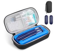 MoKo Étui Rigide EVA pour Insuline, Sac Isotherme de Voyage Homologué TSA pour Diabète, Organisateur Médicaments Portable avec Packs de Glace & Bloc Réfrigérant, Noir