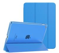 MoKo Étui Smart Cover pour New iPad 9ème Génération 2021, Étui à Rabat avec Support et Semi-Transparent Protecteur pour iPad 8e Génération 10.2" 2020/iPad 7e Génération 10.2" 2019, Vague Bleue