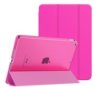 MoKo Étui Smart Cover pour New iPad 9ème Génération 2021, Étui à Rabat avec Support et Semi-Transparent Protecteur pour iPad 8e Génération 10.2" 2020/iPad 7e Génération 10.2" 2019, Rouge Pitaya