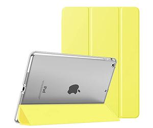 MoKo Étui Smart Cover pour New iPad 9ème Génération 2021, Étui à Rabat avec Support et Semi-Transparent Protecteur pour iPad 8e Génération 10.2" 2020/iPad 7e Génération 10.2" 2019, Jaune Clair