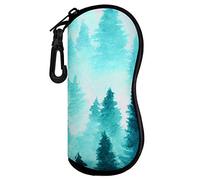 MoKo Étui Souple pour Lunettes de Soleil,Étui Ultra Léger de Rangement en Néoprène avec Fermeture à Glissière et Clip de Ceinture pour Lunettes,Cadres,Crayon,Cartes - Forêt d'Encre