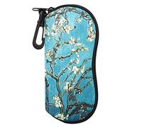 MoKo Étui Souple pour Lunettes de Soleil,Étui Ultra Léger de Rangement en Néoprène avec Fermeture à Glissière et Clip de Ceinture pour Lunettes,Cadres,Crayon,Cartes - l'abricot épanoui