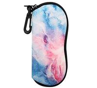 MoKo Étui Souple pour Lunettes de Soleil, Sac Ultra Léger de Rangement en Néoprène avec Fermeture à Glissière et Clip de Ceinture pour Lunettes, Cadres, Crayon, Cartes - Nuages de Rêve
