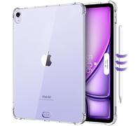 MoKo Étui Transparent pour iPad Air 11 Pouces (M3 2025 / M2 2024), iPad Air 4 & 10,9" (2020/2022),Étui avec Coins Renforcés en TPU et Bumper Souple,Coque Arrière Transparente,Anti-rayures, Transparent